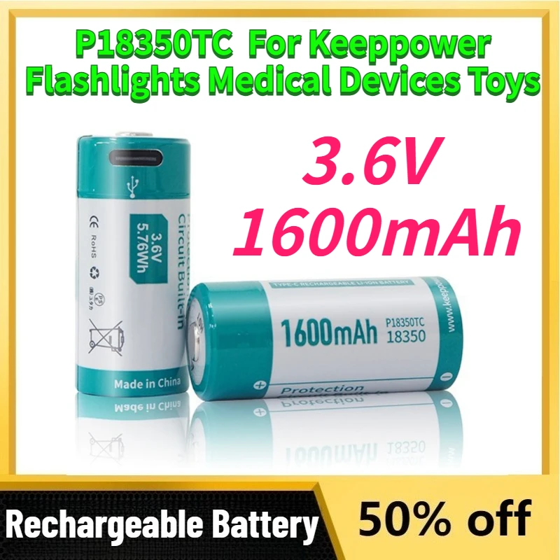 1600 мАч P18350TC аккумуляторы 3,6 В Type-C литий-ионная аккумуляторная батарея для фонариков Keeppower, медицинские устройства, игрушки, сменные
1600 мАч P18350TC аккумуляторы 3,6 В Type-C литий-ионная аккумуляторная батарея для фонариков Keeppower, медицинские устройства, игрушки, сменные