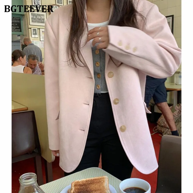 BGTEEVER Stylish Notched Collar Long Sleeve Female Suit Jackets Loose Pockets Women Blazer Spring Autumn
BGTEEVER Stylish Notched Collar Long Sleeve Female Suit Jackets Loose Pockets Women Blazer Spring Autumn