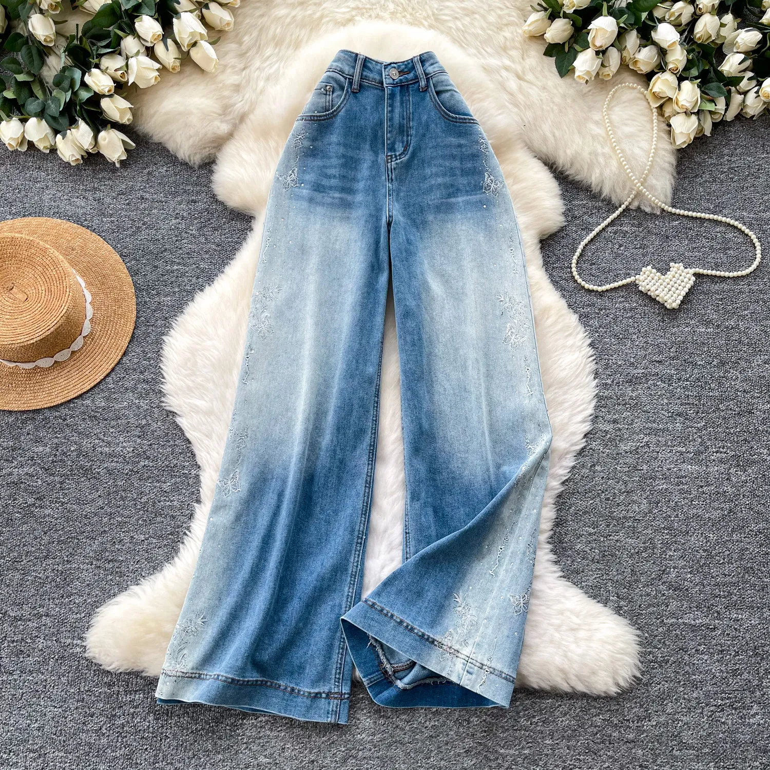 Women Denim Pant Jeans Vintage Wide Leg Long Pants Floral High Waist Straight Trousers Y2k Streetwear Elegant Work Casual Loose
Women Denim Pant Jeans Vintage Wide Leg Long Pants Floral High Waist Straight Trousers Y2k Streetwear Elegant Work Casual Loose