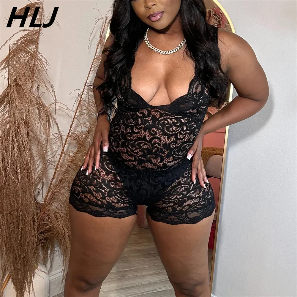 HLJ&GG Sexy Lace Perspective Hollow Out Bodycon One Pieces Rompers Womens V Neck Sleeveless Slim Jumpsuits Female Playsuits 2024
HLJ&GG Sexy Lace Perspective Hollow Out Bodycon One Pieces Rompers Womens V Neck Sleeveless Slim Jumpsuits Female Playsuits 2024