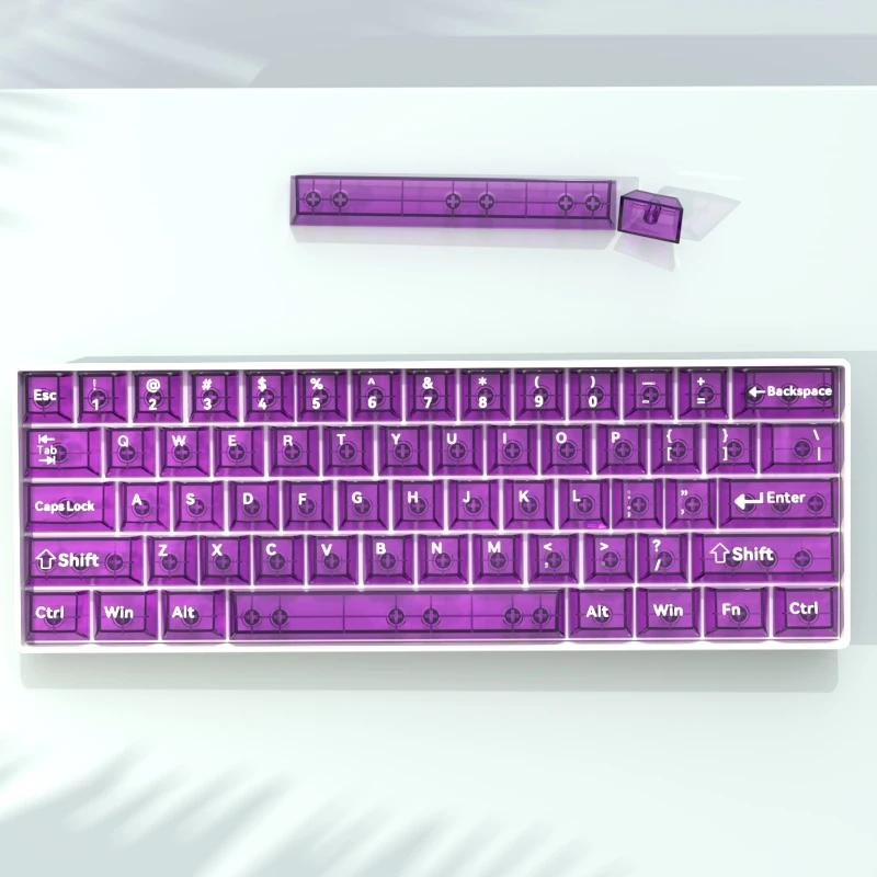 Purple PC Transparent Keycaps Mechanical Keyboard Keycaps PC Material UV Transfer Cherry Original Height 61 Keys
Purple PC Transparent Keycaps Mechanical Keyboard Keycaps PC Material UV Transfer Cherry Original Height 61 Keys