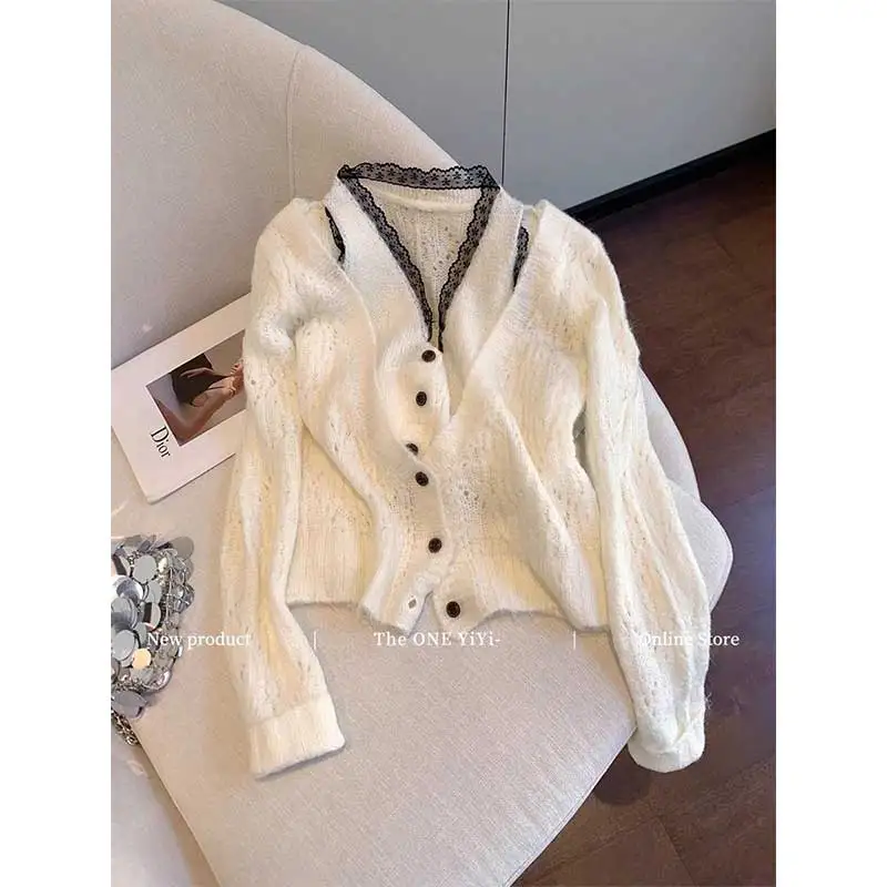 Women Clothing Spring Autumn Fashion Simplicity Trend Solid Color Ladies Fake Two Pieces All-match Appear Thin Knitting Cardigan
Women Clothing Spring Autumn Fashion Simplicity Trend Solid Color Ladies Fake Two Pieces All-match Appear Thin Knitting Cardigan