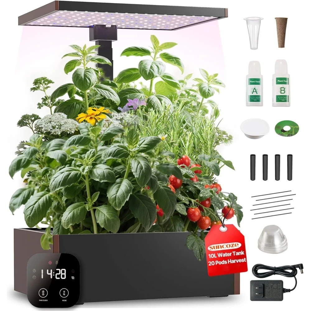 Комплект системы выращивания гидропоники, комнатный травяной сад со светодиодной подсветкой 30 Вт, большой резервуар для воды 10 л, тихий насос для проращивания растений
Комплект системы выращивания гидропоники, комнатный травяной сад со светодиодной подсветкой 30 Вт, большой резервуар для воды 10 л, тихий насос для проращивания растений