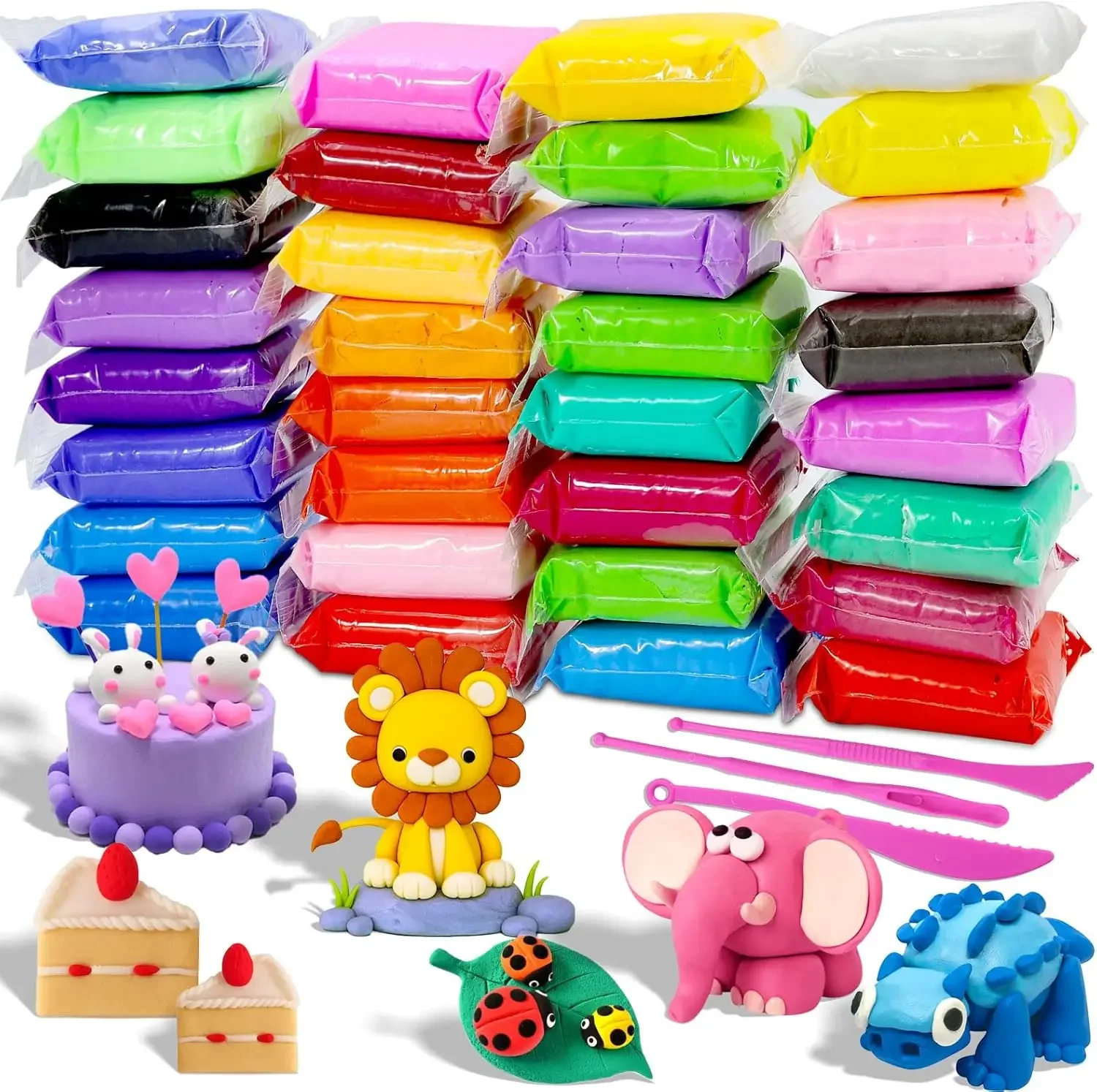 32 Colors Air Dry Clay Kit with 3 Sculpting Tools, Non-Toxic, DIY Magic Gift for Kids
32 Colors Air Dry Clay Kit with 3 Sculpting Tools, Non-Toxic, DIY Magic Gift for Kids