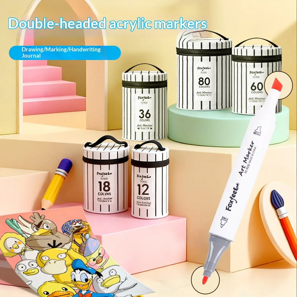 Набор акриловых маркеров в тканевой сумке, 12-120 цветов, двусторонние, для рисования, акварели, творчества, DIY, для студентов, художественные принадлежности
Набор акриловых маркеров в тканевой сумке, 12-120 цветов, двусторонние, для рисования, акварели, творчества, DIY, для студентов, художественные принадлежности