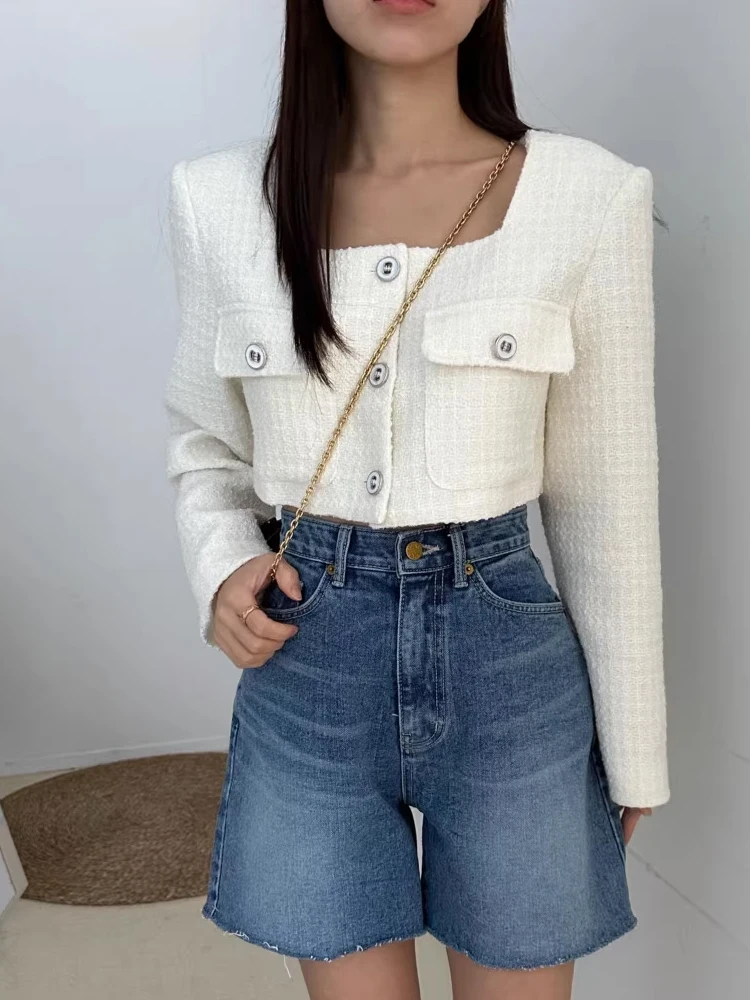 Korean Style Short Coarse Tweed Women's Spring 2024 New Vintage Square Collar Short Sleeve Long Shirt Commute Loose Fit
Korean Style Short Coarse Tweed Women's Spring 2024 New Vintage Square Collar Short Sleeve Long Shirt Commute Loose Fit