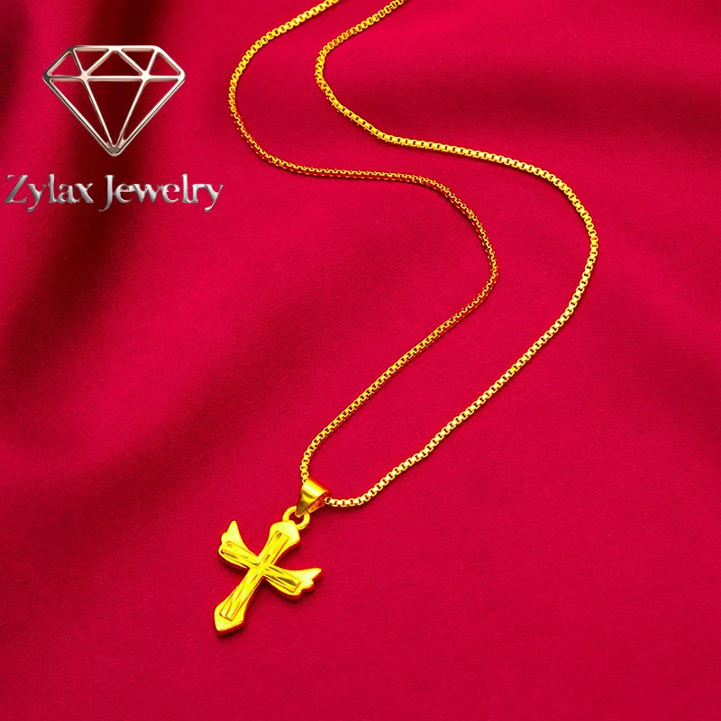 Zylax Jewelry Cross Fashion Necklace Women's 24K Gold AU999 - Genuine value-preserving AU999, timeless cross style, for gifting
Zylax Jewelry Cross Fashion Necklace Women's 24K Gold AU999 - Genuine value-preserving AU999, timeless cross style, for gifting