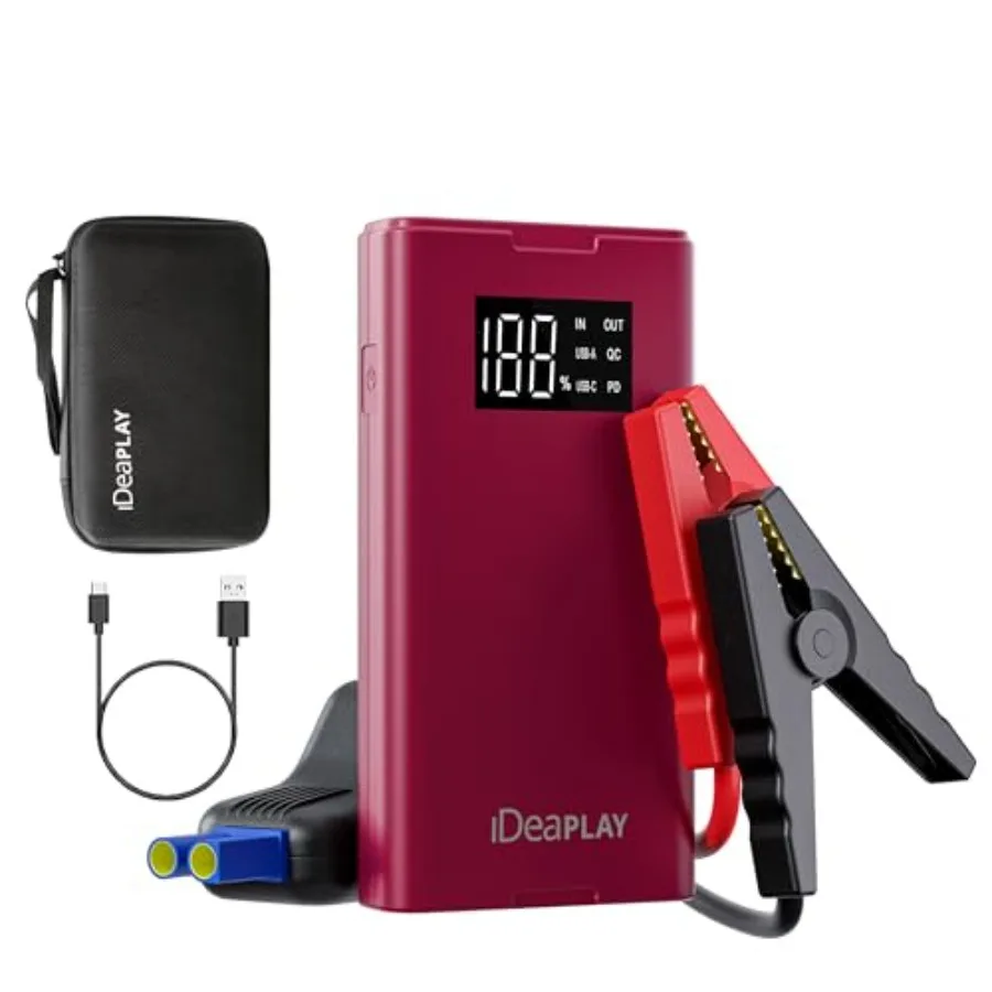 Jump Starter 1500A for Gas/Diesel Engines up to 7.0L/5.5L Portable ABS Plastic Black Unit with Type-C Fast Charging LED Flashli
Jump Starter 1500A for Gas/Diesel Engines up to 7.0L/5.5L Portable ABS Plastic Black Unit with Type-C Fast Charging LED Flashli