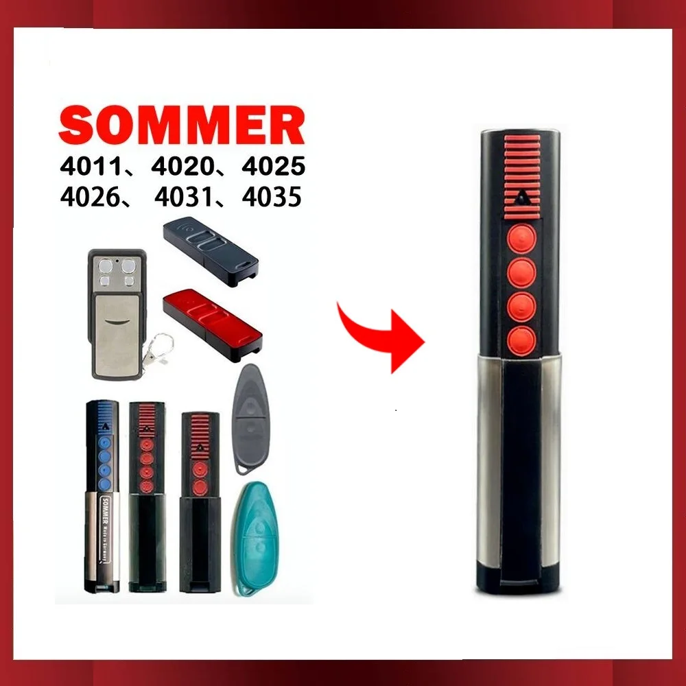 SOMMER 868MHZ Gate Remote Control 4020 4021 4025 4011 4031 4026 TX03-868-2 TX03-868-4 Garage Door Command Opener Transmitter
SOMMER 868MHZ Gate Remote Control 4020 4021 4025 4011 4031 4026 TX03-868-2 TX03-868-4 Garage Door Command Opener Transmitter