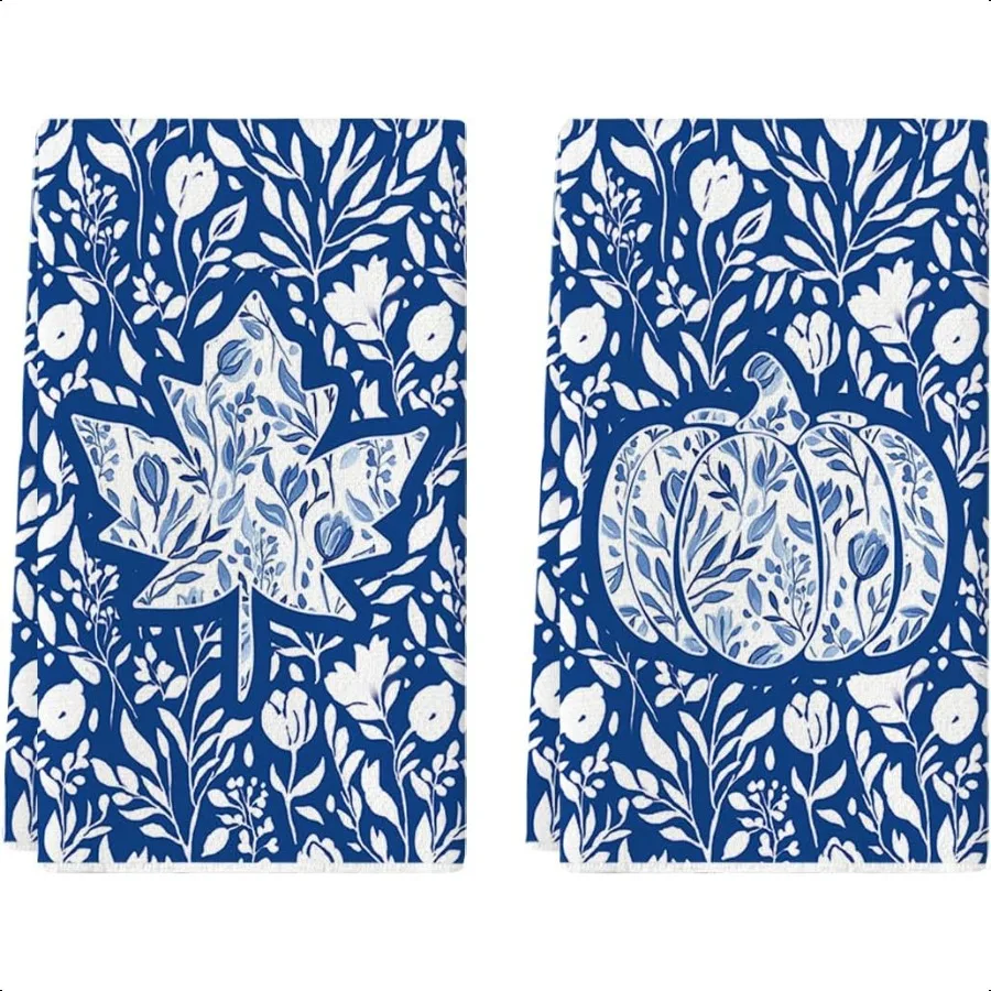 Blue Maple Leaves Pumpkin Fall Kitchen Towels Dish Towels 18x26 Inch Farmhouse Flowers Decoration Hand Towels Set of 2
Blue Maple Leaves Pumpkin Fall Kitchen Towels Dish Towels 18x26 Inch Farmhouse Flowers Decoration Hand Towels Set of 2