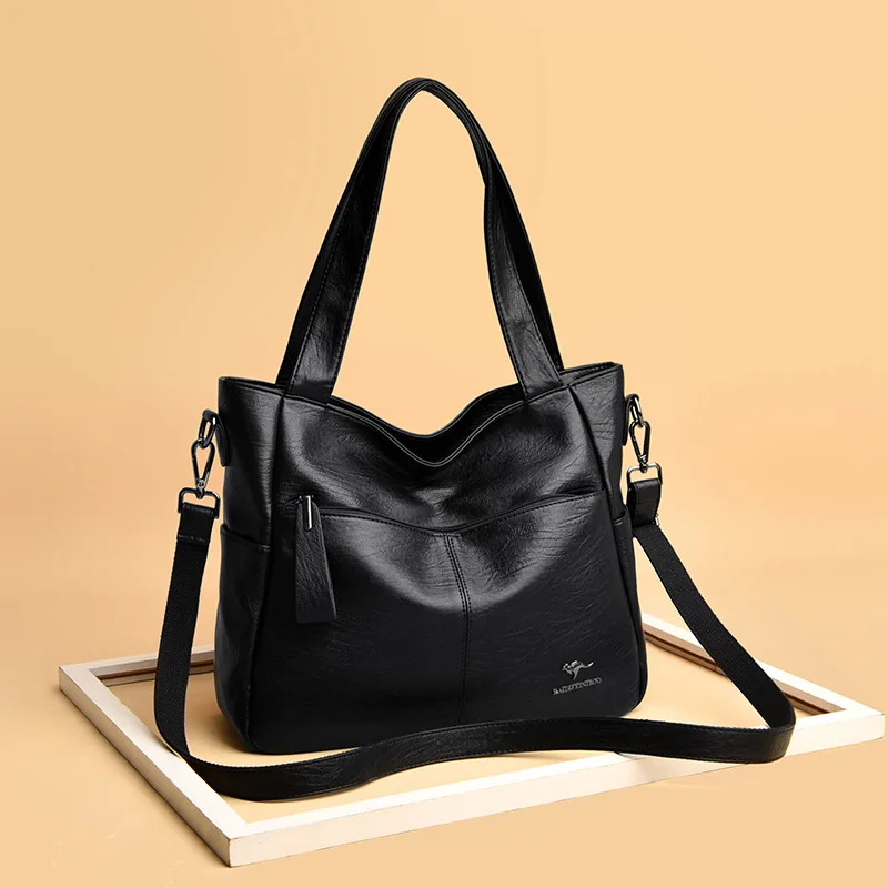 Женские кожаные сумки через плечо с верхней ручкой, женская сумка-шоппер, роскошные дизайнерские сумки Feminina для женщин 
Женские кожаные сумки через плечо с верхней ручкой, женская сумка-шоппер, роскошные дизайнерские сумки Feminina для женщин