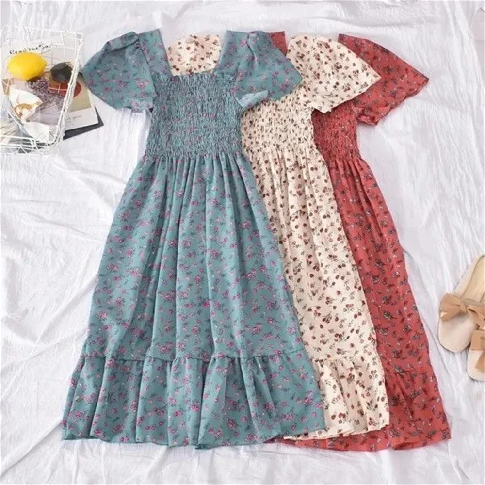 Floral Pleated Chiffon Dress Women Short Sleeve Y2k Spring Summer Midi Dress Vintage Elastic Waist Print Backless Casual Dresses
Floral Pleated Chiffon Dress Women Short Sleeve Y2k Spring Summer Midi Dress Vintage Elastic Waist Print Backless Casual Dresses