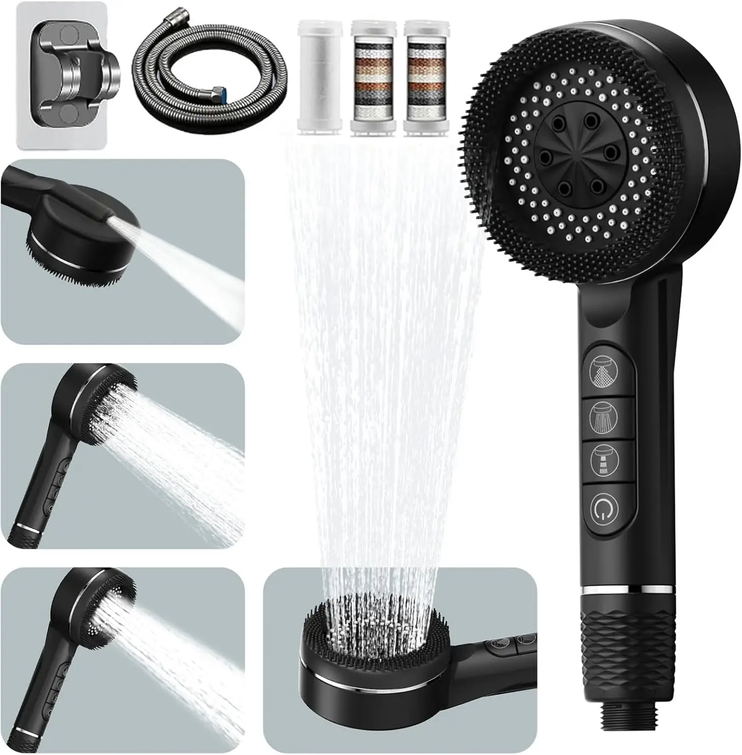 1pc Filtered Supercharged Shower Head Four-speed Adjustment With Water Seal Multi-functional Home Shower Bathroom Accessories
1pc Filtered Supercharged Shower Head Four-speed Adjustment With Water Seal Multi-functional Home Shower Bathroom Accessories