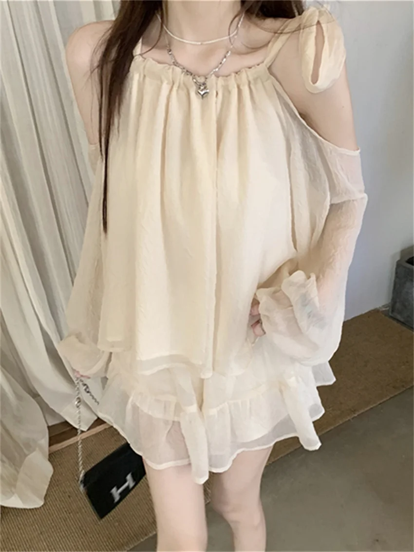 PLAMTEE Sweet Chiffon Blouses Women Off Shoulders Sets Fashion Elegant Mini Skirts Office Lady Daily Spring Camping Suits
PLAMTEE Sweet Chiffon Blouses Women Off Shoulders Sets Fashion Elegant Mini Skirts Office Lady Daily Spring Camping Suits