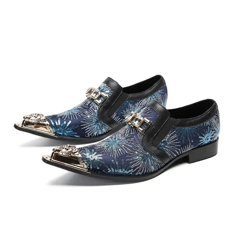 Fashion Printing Leather Casual Shoes Men Loafers Luxury Metal Pointed Toe Party Shoes Trendy Mens Career Work Shoes Size 37-46
Fashion Printing Leather Casual Shoes Men Loafers Luxury Metal Pointed Toe Party Shoes Trendy Mens Career Work Shoes Size 37-46