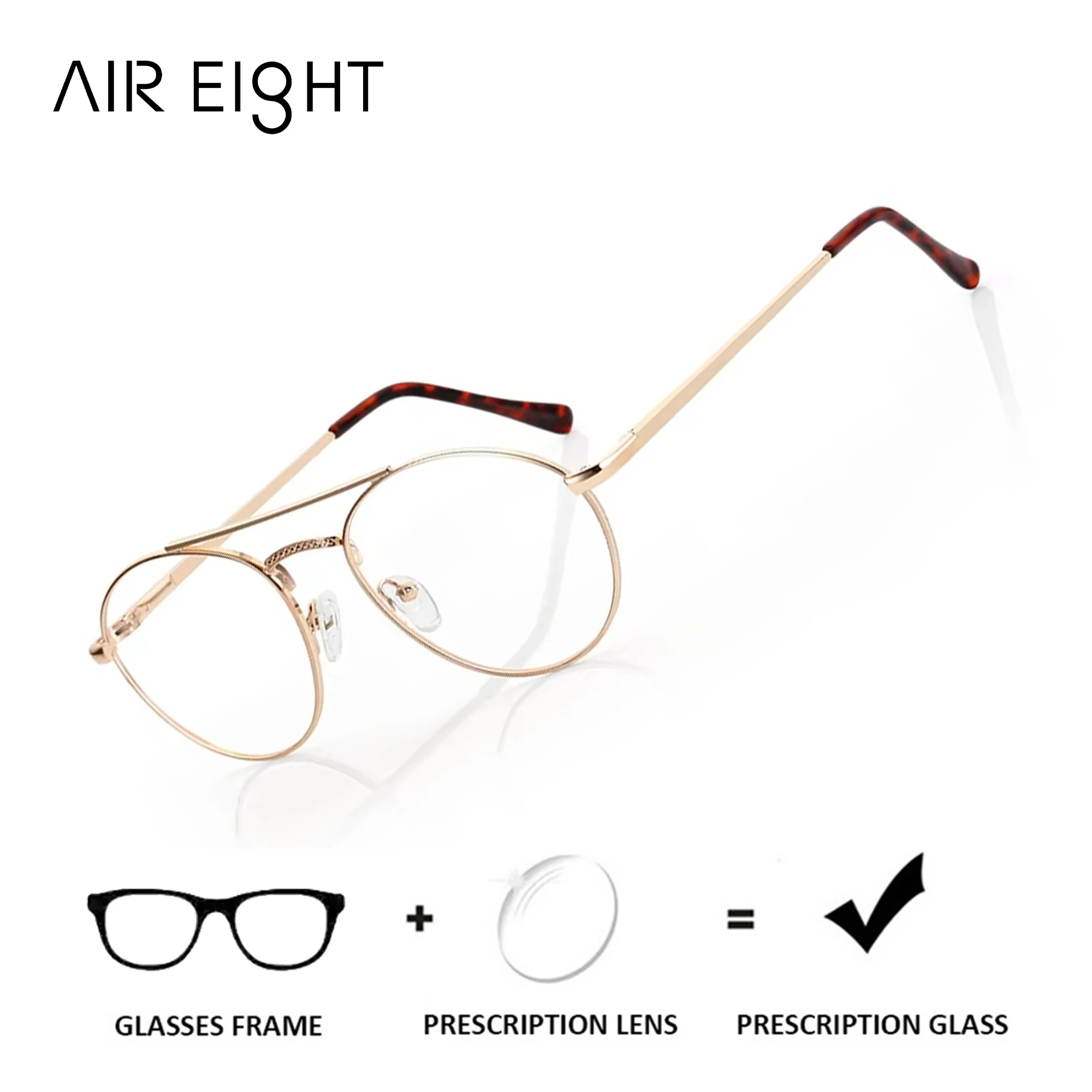 AIR EIGHT Metal Pilot Prescription Glasses For Unisex Anti Reflective Progressive Photochromic Optical Lenses With Recipe
AIR EIGHT Metal Pilot Prescription Glasses For Unisex Anti Reflective Progressive Photochromic Optical Lenses With Recipe