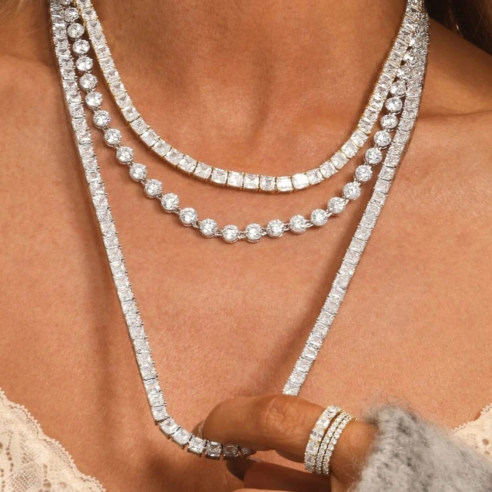 New Hiphop Iced Out Bling Cubic Zirconia 5mm Tennis Chain Necklace Gold Silver Color AAA CZ Choker Fashion Men Women Jewelry
New Hiphop Iced Out Bling Cubic Zirconia 5mm Tennis Chain Necklace Gold Silver Color AAA CZ Choker Fashion Men Women Jewelry