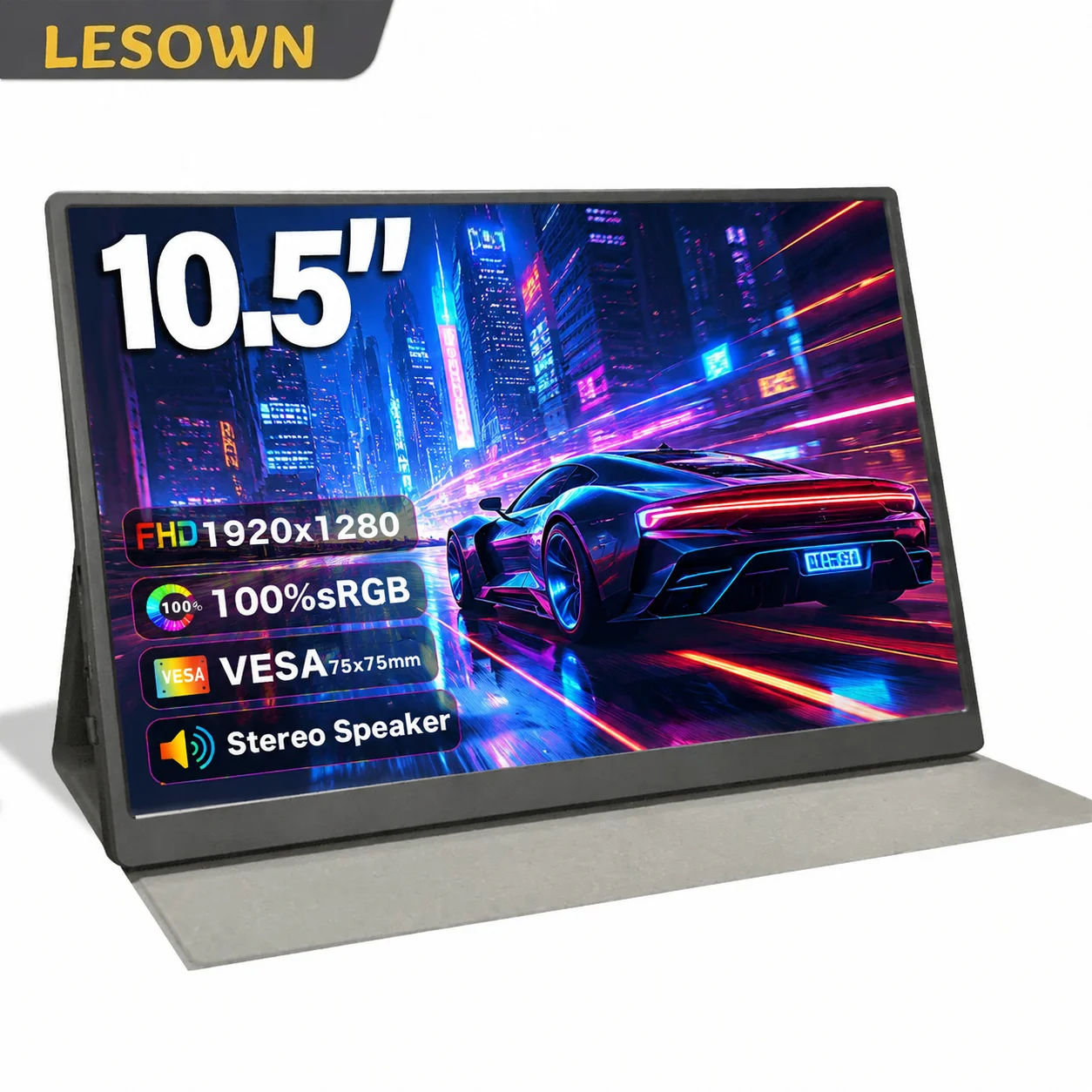 LESOWN 10.5 Inch 2K Portable Monitor 100% sRGB External Display Driver-free Second Screen with Kickstand for Laptop
LESOWN 10.5 Inch 2K Portable Monitor 100% sRGB External Display Driver-free Second Screen with Kickstand for Laptop