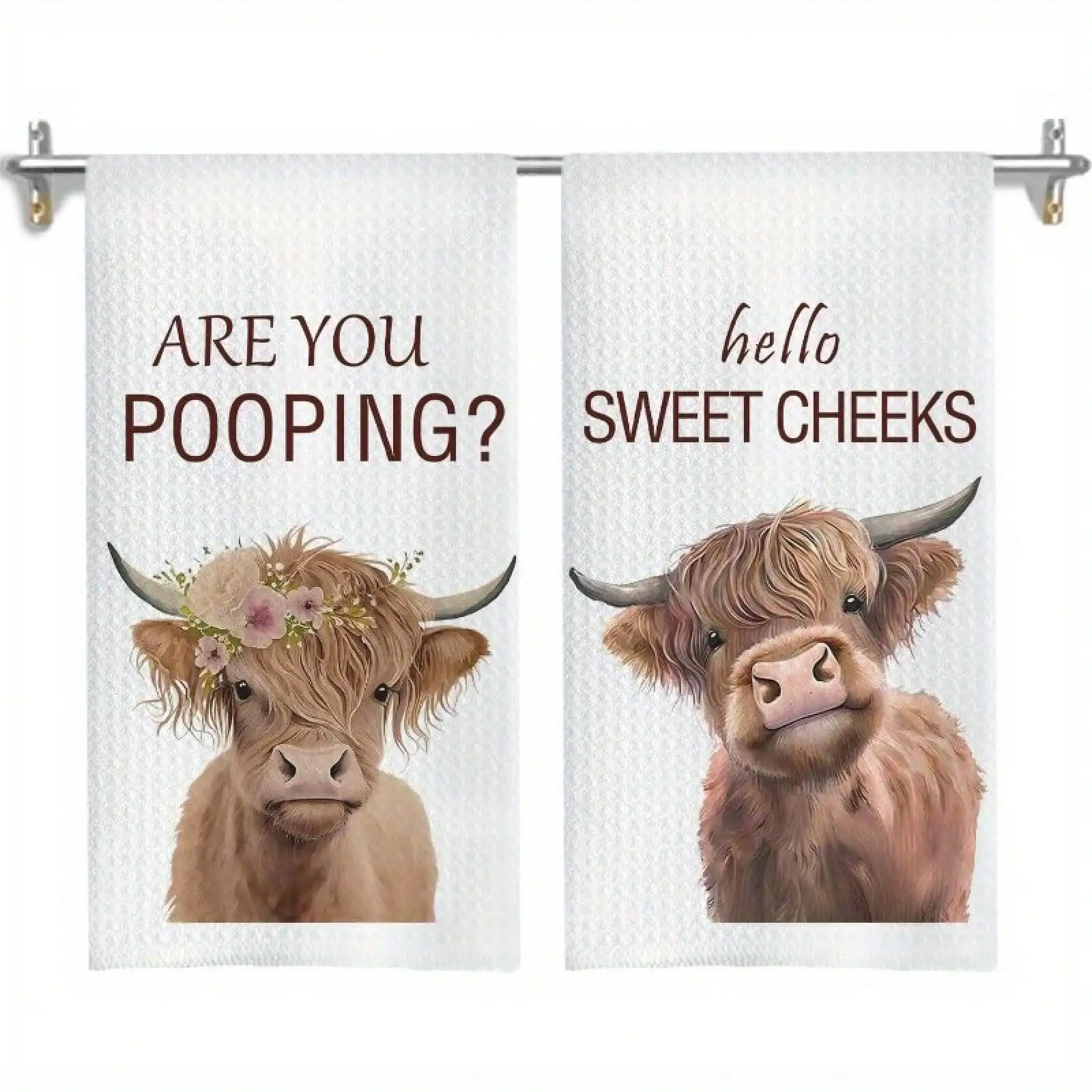 1/2/4/6/8pcs Farmhouse Style Highland Cow Bathroom Decoration With Humorous Quotes And Bathroom Memes, Kitchen Towels, Soft And Absorbent Ultra-Fine Fiber Tea Towels, Decorative Housewarming Birthday Gifts For Mothers, Friends, Neighbors, Highland Cow Fun
1/2/4/6/8pcs Farmhouse Style Highland Cow Bathroom Decoration With Humorous Quotes And Bathroom Memes, Kitchen Towels, Soft And Absorbent Ultra-Fine Fiber Tea Towels, Decorative Housewarming Birthday Gifts For Mothers, Friends, Neighbors, Highland Cow Fun