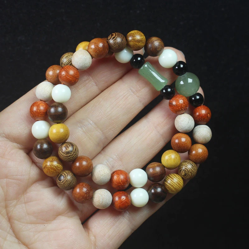 - wooden and glass green bamboo 8mm double-loop bracelet, multi-bead Buddhist prayer beads DIY
- wooden and glass green bamboo 8mm double-loop bracelet, multi-bead Buddhist prayer beads DIY