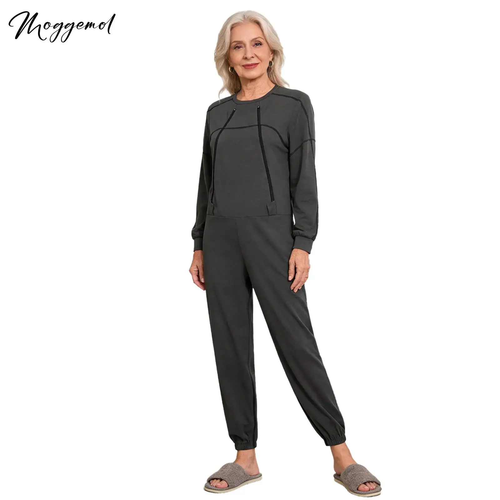 Womens Elderly Alzheimer Adaptive Jumpsuit Front Double-zip And Zipper Legs Long Sleeve Anti-strip Special Needs Caring Rompers
Womens Elderly Alzheimer Adaptive Jumpsuit Front Double-zip And Zipper Legs Long Sleeve Anti-strip Special Needs Caring Rompers