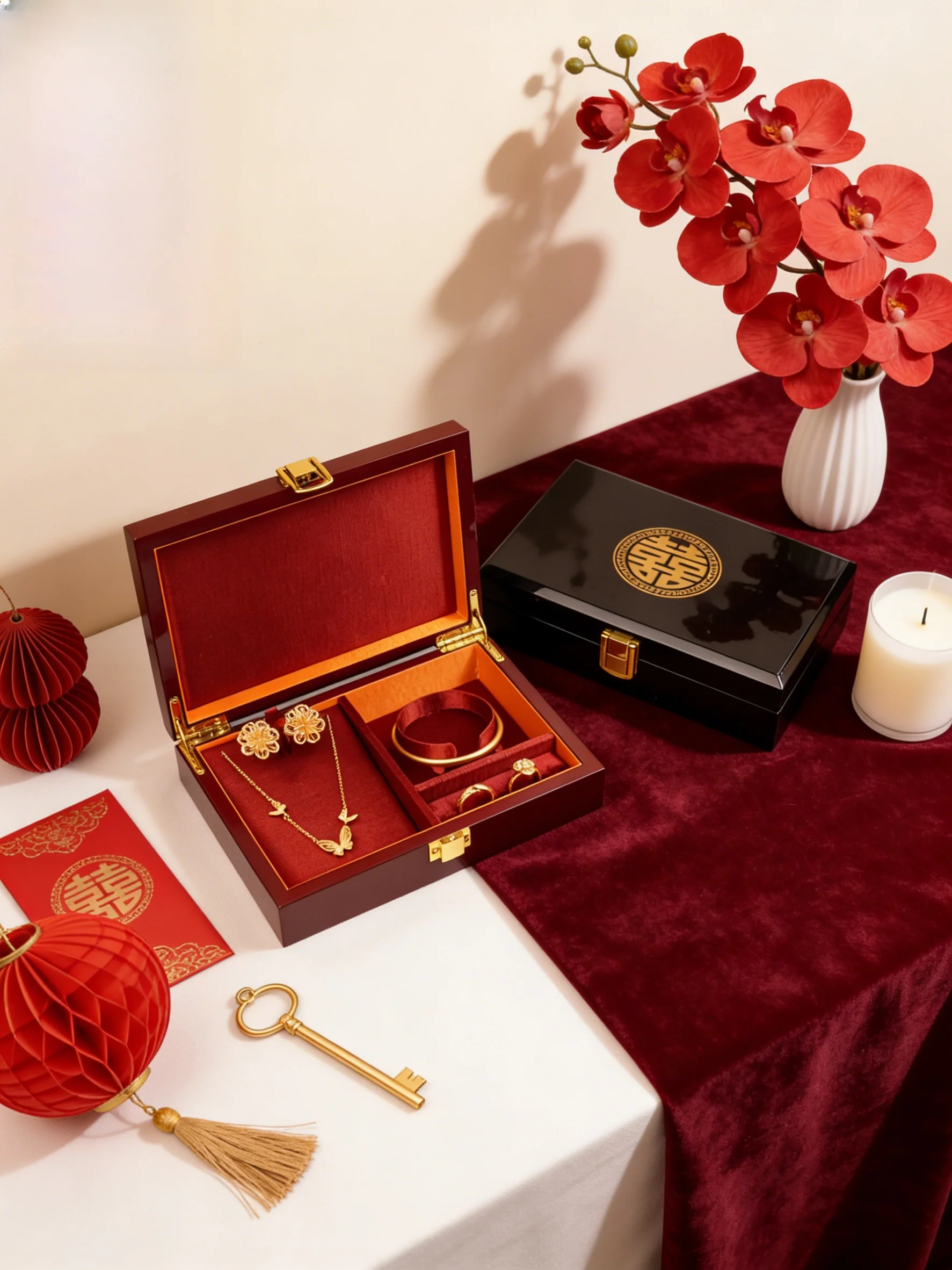 High-End Wooden Jewelry Storage Box Wedding Engagement Gold Display Box Hire Gift Box Simple Style Desktop Organizer Box
High-End Wooden Jewelry Storage Box Wedding Engagement Gold Display Box Hire Gift Box Simple Style Desktop Organizer Box