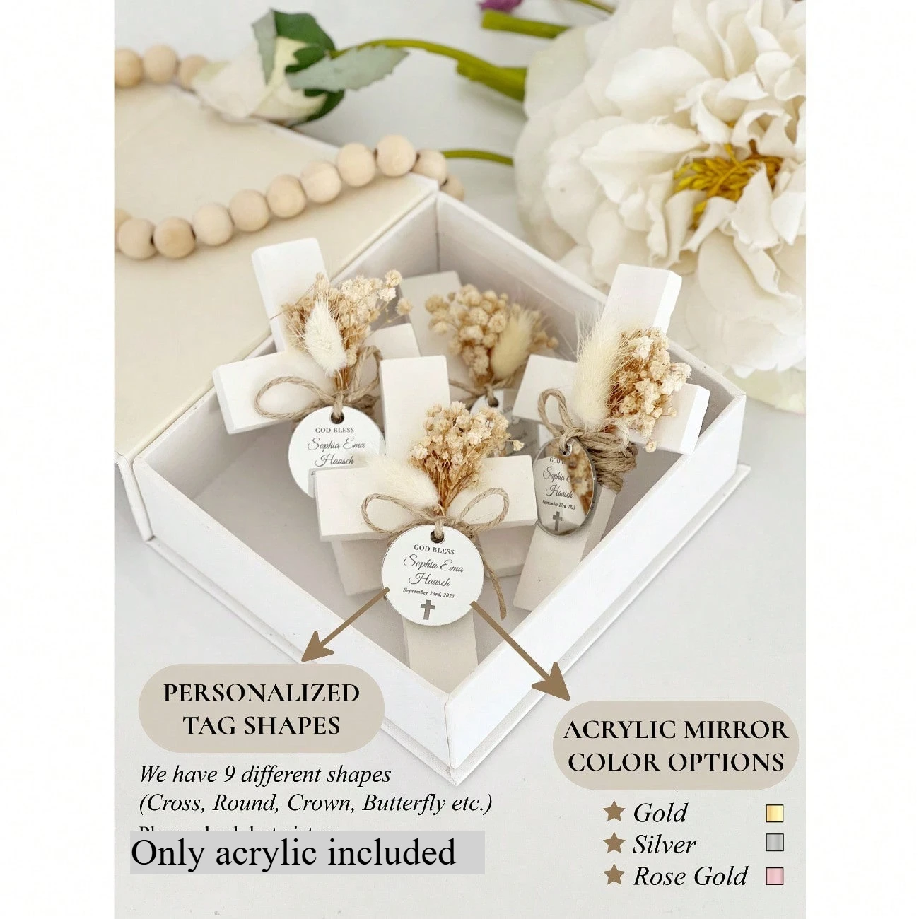 Custom Gold Acrylic Round Baptism Favors Personalized Christening Keepsakes Elegant Religious Communion Thank You Gifts
Custom Gold Acrylic Round Baptism Favors Personalized Christening Keepsakes Elegant Religious Communion Thank You Gifts