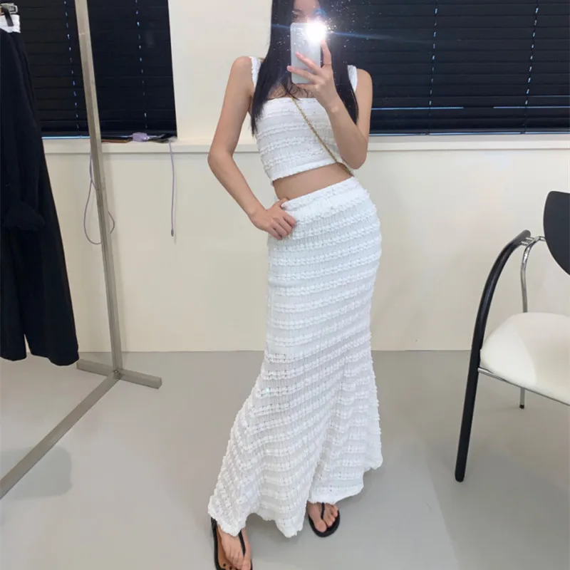 Dongda Gate Fashion Comfortable New Wooden Ear Short Vest Top Split Wrap around Skirt Two Piece Set Women's Korean Style
Dongda Gate Fashion Comfortable New Wooden Ear Short Vest Top Split Wrap around Skirt Two Piece Set Women's Korean Style
