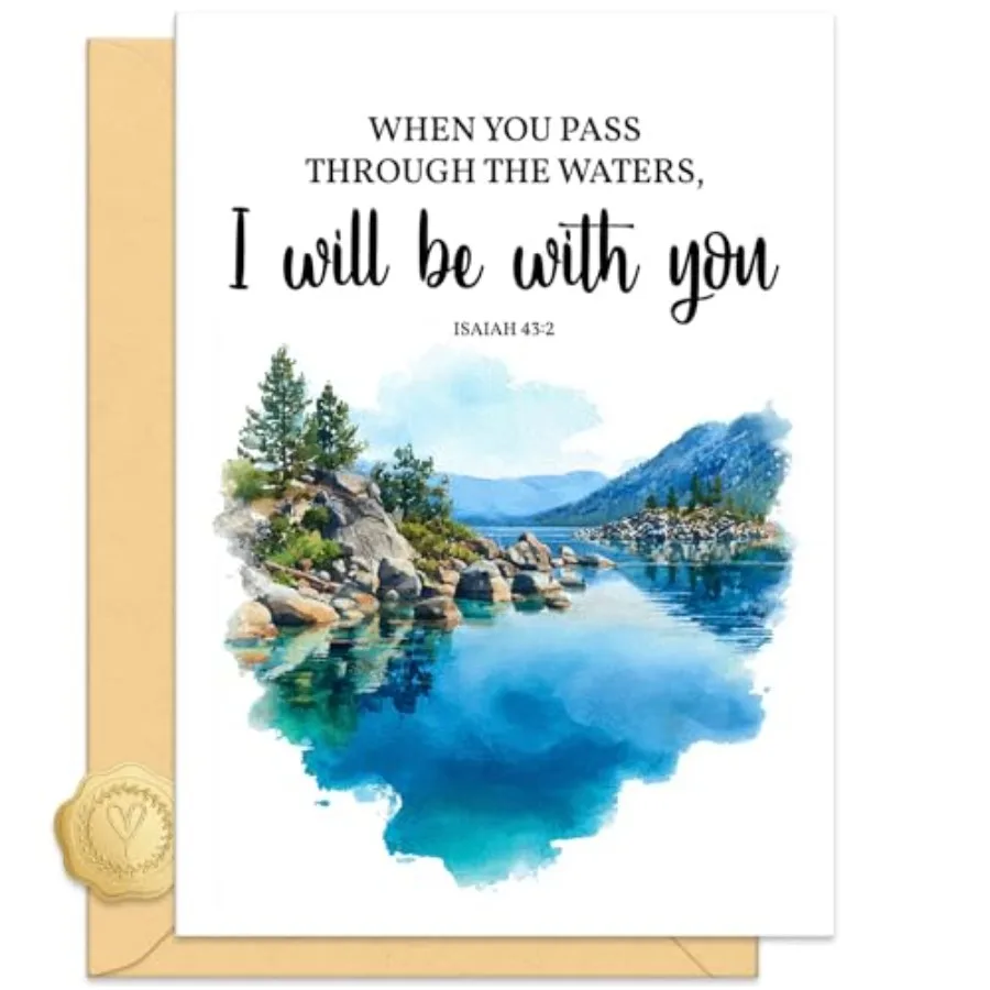 Watercolor Christian Sympathy Card for Women Men, Bereavement Cards for Friend, I Will Be with You, with Envelope Sticker
Watercolor Christian Sympathy Card for Women Men, Bereavement Cards for Friend, I Will Be with You, with Envelope Sticker