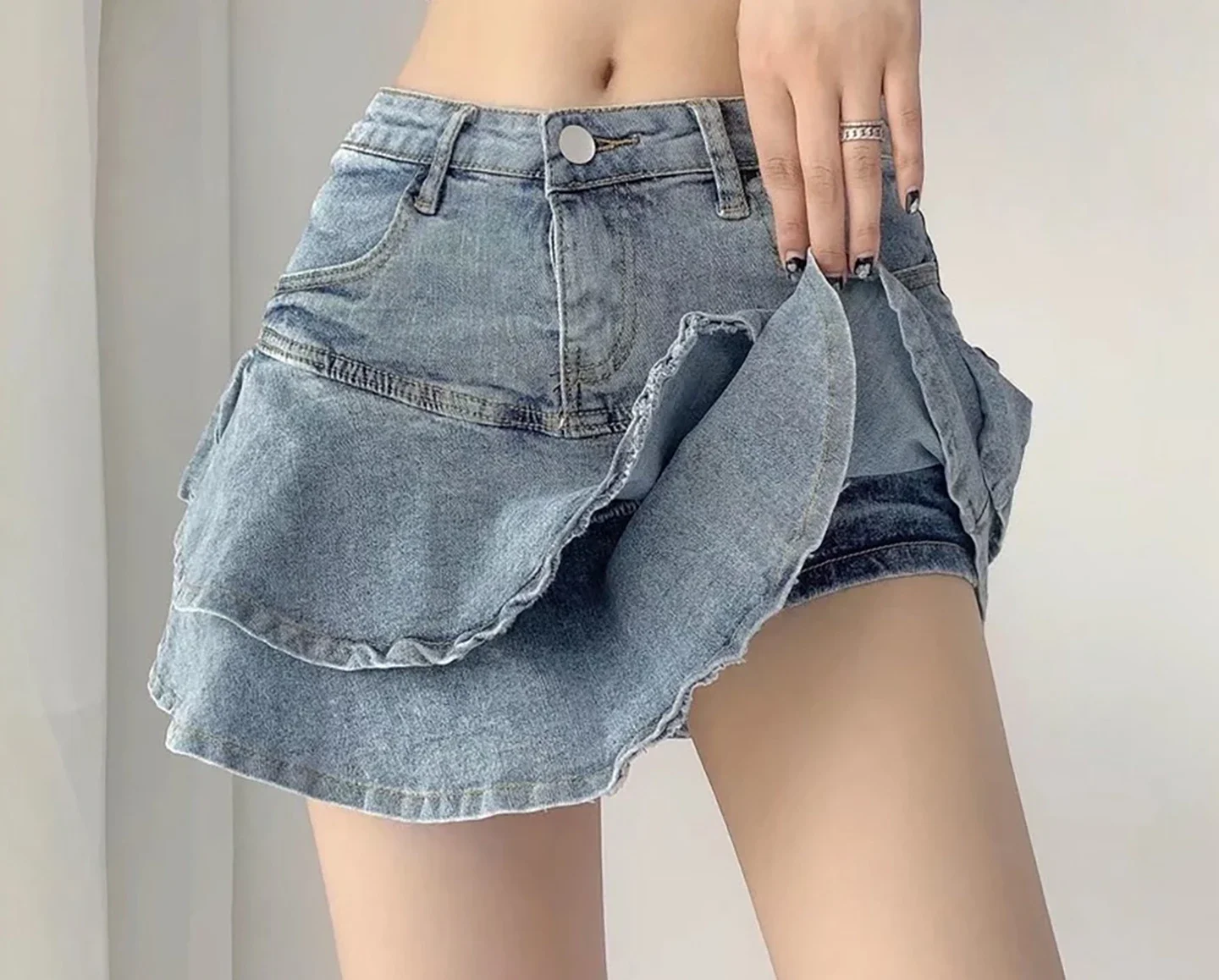 Spice Girls Denim Skirt Anti-Slip Double Denim Skirt Women's Stretch High-Waisted Slimming A-Line Cake Skirt
Spice Girls Denim Skirt Anti-Slip Double Denim Skirt Women's Stretch High-Waisted Slimming A-Line Cake Skirt