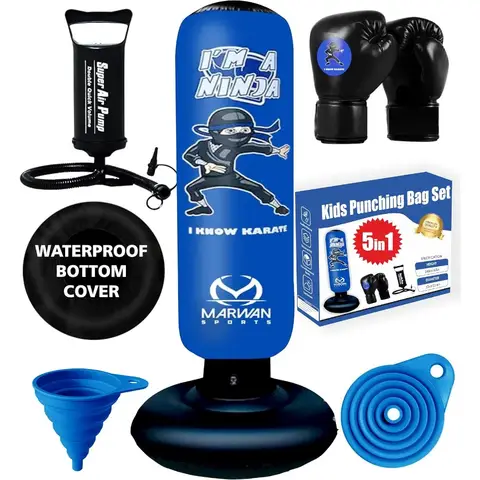 Durable Inflatable Punching Bag for Karate and Boxing BounceBack Martial Arts Training Tool for Boys and Girls Ages 412 Ideal I