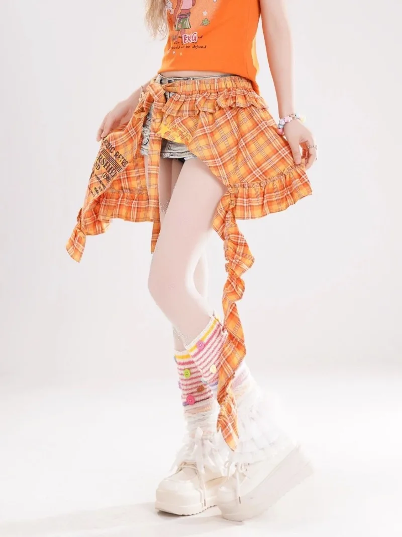 Hotsweet Dopamine Irregular Chic Design Cover Your Buttocks Lace Up Plaid Skirt Hottie Girl Korean Fashion Clothing Y2k Skirts
Hotsweet Dopamine Irregular Chic Design Cover Your Buttocks Lace Up Plaid Skirt Hottie Girl Korean Fashion Clothing Y2k Skirts