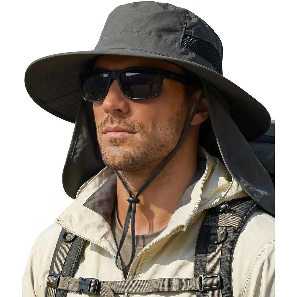Men's Wide Brim Bucket Hat with UV Protection for Hiking and Fishing
Men's Wide Brim Bucket Hat with UV Protection for Hiking and Fishing