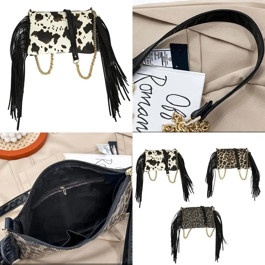 D46D Exquisite Leopard Print Fringe Crossbody Bag Shoulder Bag Satchel for Adult
D46D Exquisite Leopard Print Fringe Crossbody Bag Shoulder Bag Satchel for Adult
