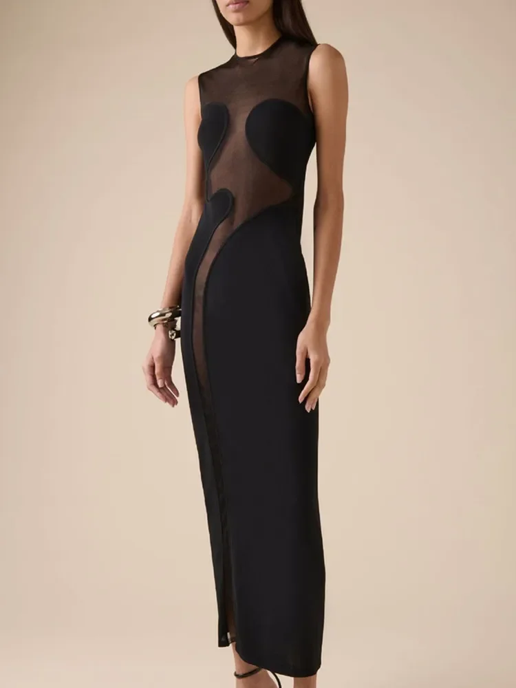 2025 Women Celebrity Sexy O Neck Mesh White Black Maxi Long Bandage Bodycon Dress Elegant Evening Club Party Outfit
2025 Women Celebrity Sexy O Neck Mesh White Black Maxi Long Bandage Bodycon Dress Elegant Evening Club Party Outfit