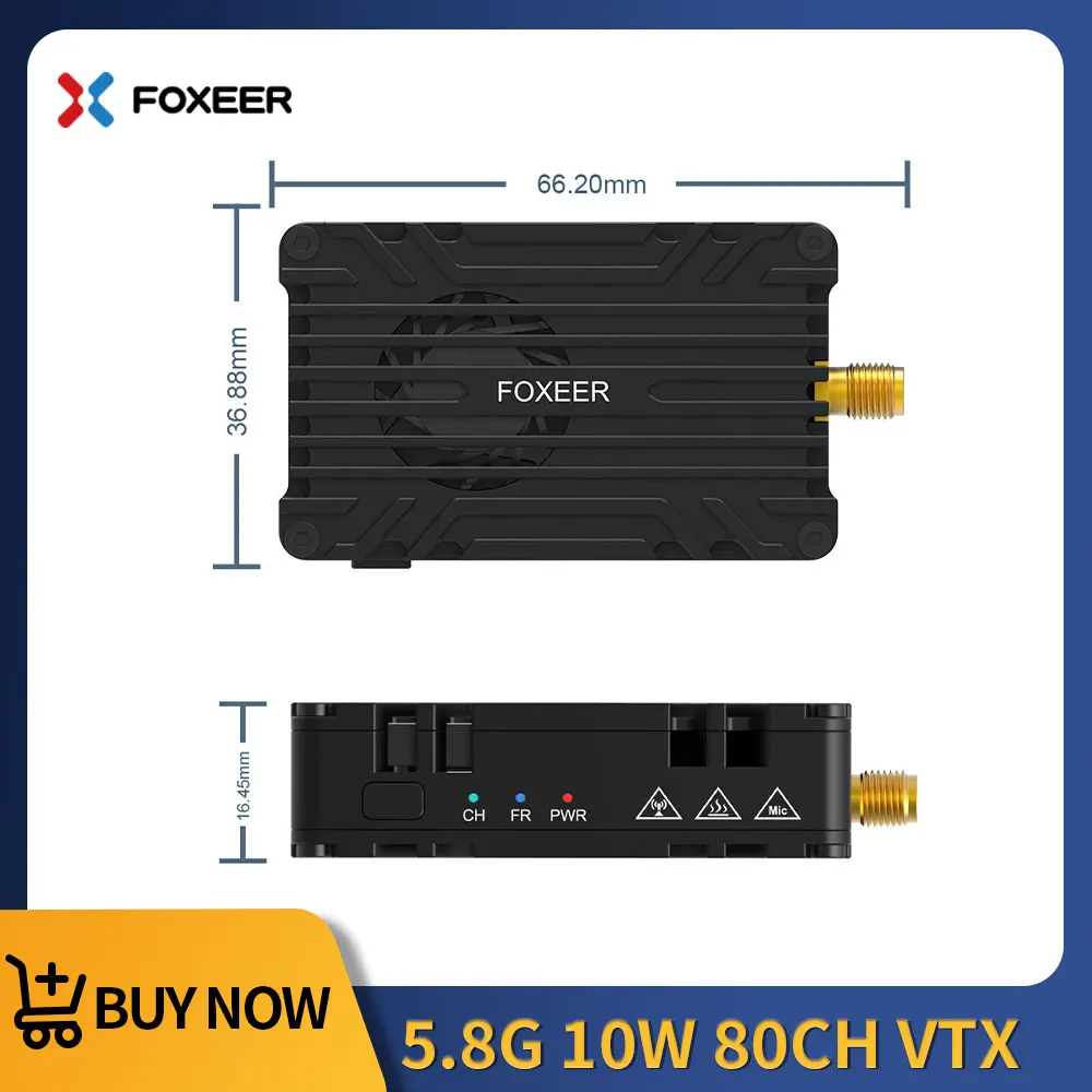 Foxeer 4,9G ~ 6G Reaper Infinity 10 Вт 80CH VTX Высокомощный видеопередатчик Рассеяние тепла с ЧПУ для RC FPV Дрон Дальний радиус действия
Foxeer 4,9G ~ 6G Reaper Infinity 10 Вт 80CH VTX Высокомощный видеопередатчик Рассеяние тепла с ЧПУ для RC FPV Дрон Дальний радиус действия