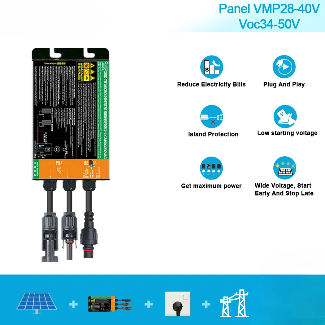 MPPT micro grid-Tie inverter 300W 350W 500W 600W 700W input voltage DC26-46V to AC120V/230V 50/60HZ home use 65
MPPT micro grid-Tie inverter 300W 350W 500W 600W 700W input voltage DC26-46V to AC120V/230V 50/60HZ home use 65