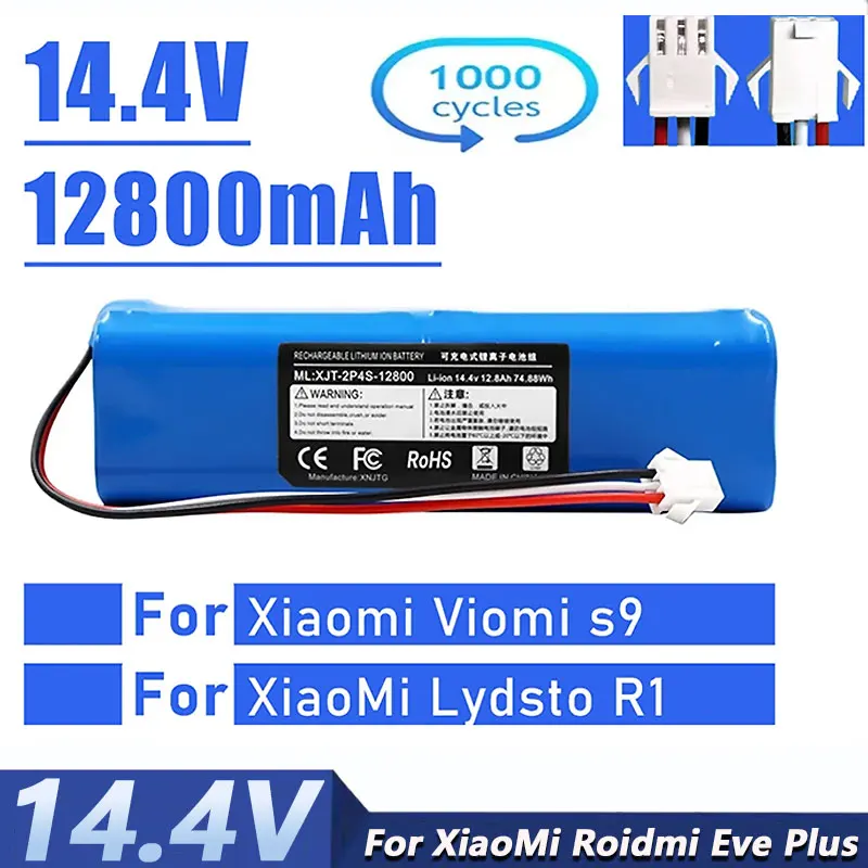 100% New 6500mAh Li-ion Battery for CECOTEC CONGA 4090 4490 4690 4590 Robot Vacuum Cleaner 14.4V 18650 4S2P Battery Packs
100% New 6500mAh Li-ion Battery for CECOTEC CONGA 4090 4490 4690 4590 Robot Vacuum Cleaner 14.4V 18650 4S2P Battery Packs