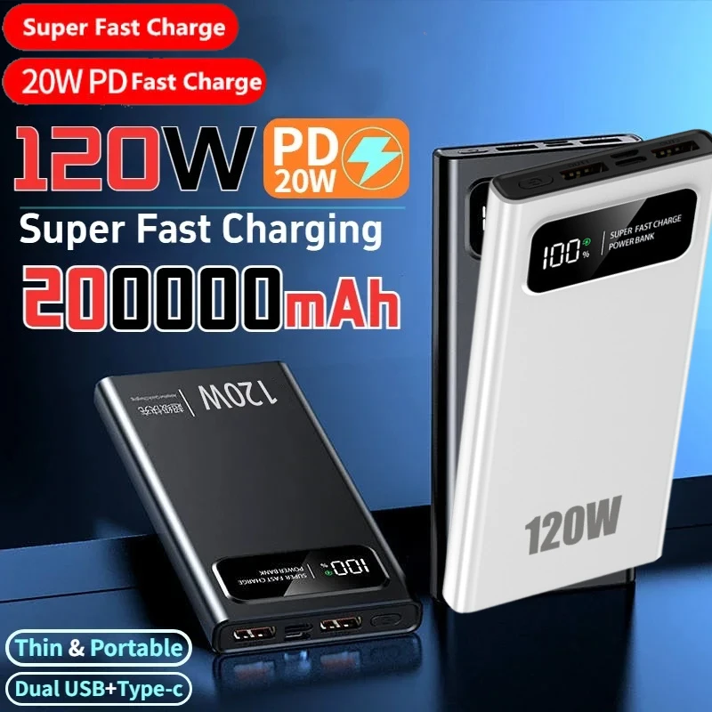 200000 мАч Power Bank 120 Вт сверхбыстрое зарядное устройство большой емкости для мобильных устройств портативный внешний аккумулятор для iPhone Samsung новый
200000 мАч Power Bank 120 Вт сверхбыстрое зарядное устройство большой емкости для мобильных устройств портативный внешний аккумулятор для iPhone Samsung новый