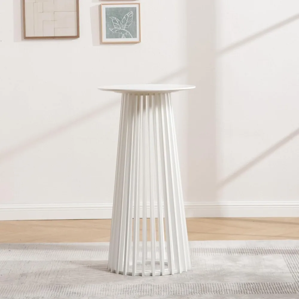 Round Pub Table Set of 1, Counter Height Pedestal Dining Table, Wood High Bar Table with Solid Wood Stripes Base for Kitchen
Round Pub Table Set of 1, Counter Height Pedestal Dining Table, Wood High Bar Table with Solid Wood Stripes Base for Kitchen