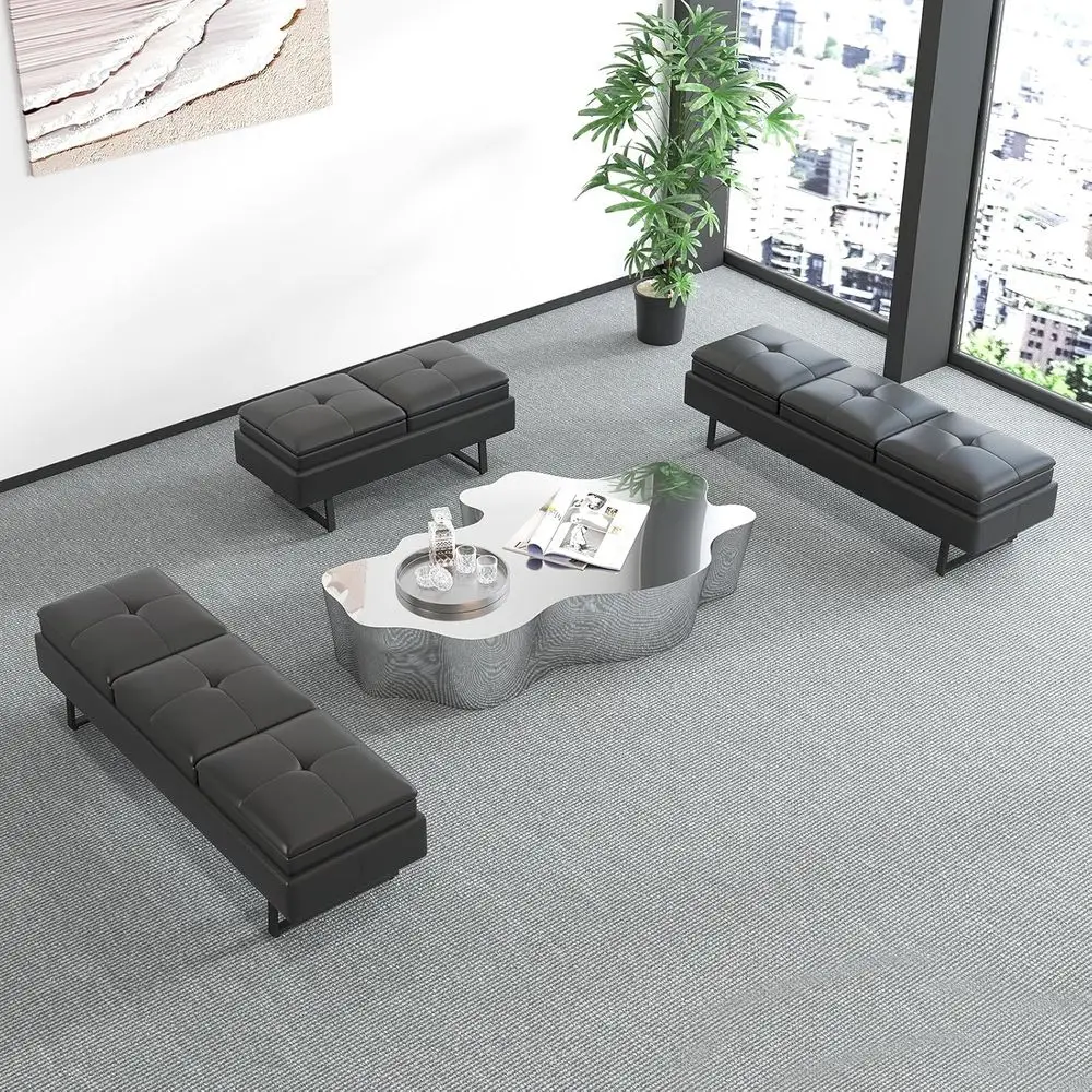 Современная 8-местная черная скамейка для ожидания с подушкой 4,8 для офиса, салона и парикмахерских
Современная 8-местная черная скамейка для ожидания с подушкой 4,8 для офиса, салона и парикмахерских