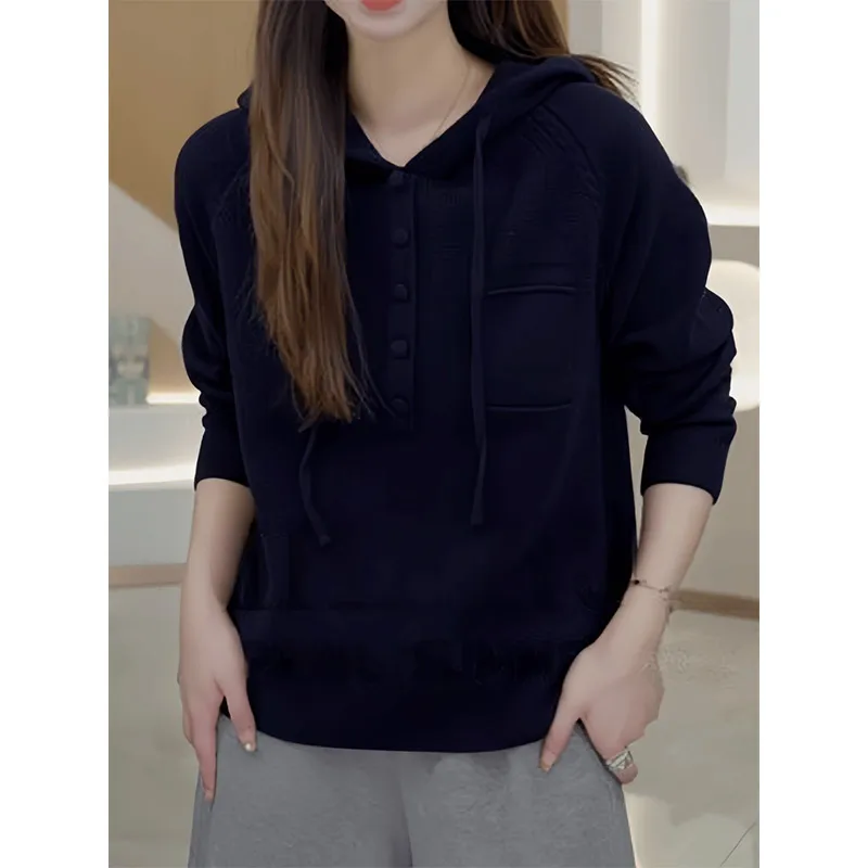 Loose Women's Knitted Hat Sweatirt Casual Versatile Base Layer Top Large Size Comfortable Fit Faionable Autumn Winter
Loose Women's Knitted Hat Sweatirt Casual Versatile Base Layer Top Large Size Comfortable Fit Faionable Autumn Winter