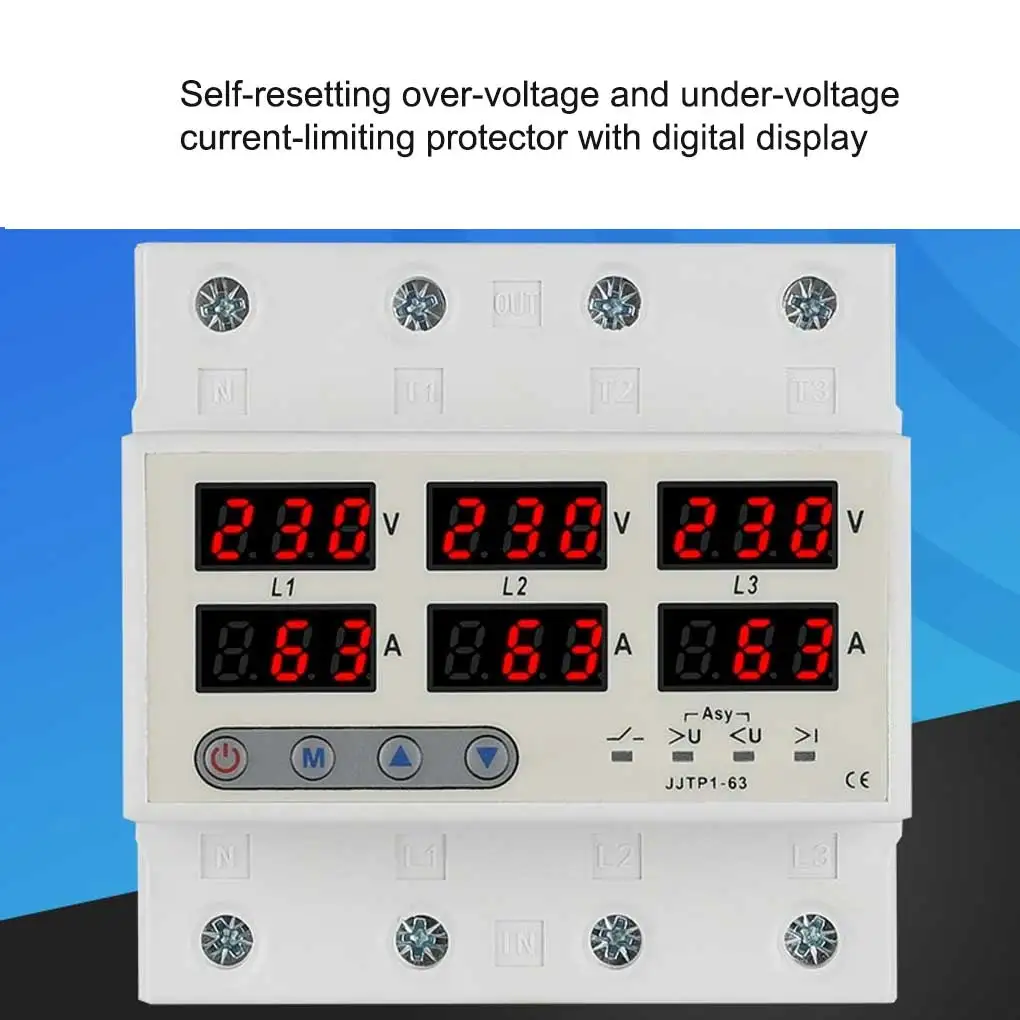 Home Digital 3 Phase Relay Wide Range Under Voltage Protector Ammeter Protective Device Electronic Component 100A
Home Digital 3 Phase Relay Wide Range Under Voltage Protector Ammeter Protective Device Electronic Component 100A