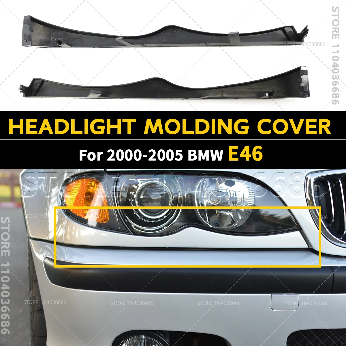 Для 2000 2001 2002 2003 2004 2005 BMW 320i 325i 325xi 330i 330xi (E46) Передний бампер под фарой, молдинг, накладка 
Для 2000 2001 2002 2003 2004 2005 BMW 320i 325i 325xi 330i 330xi (E46) Передний бампер под фарой, молдинг, накладка