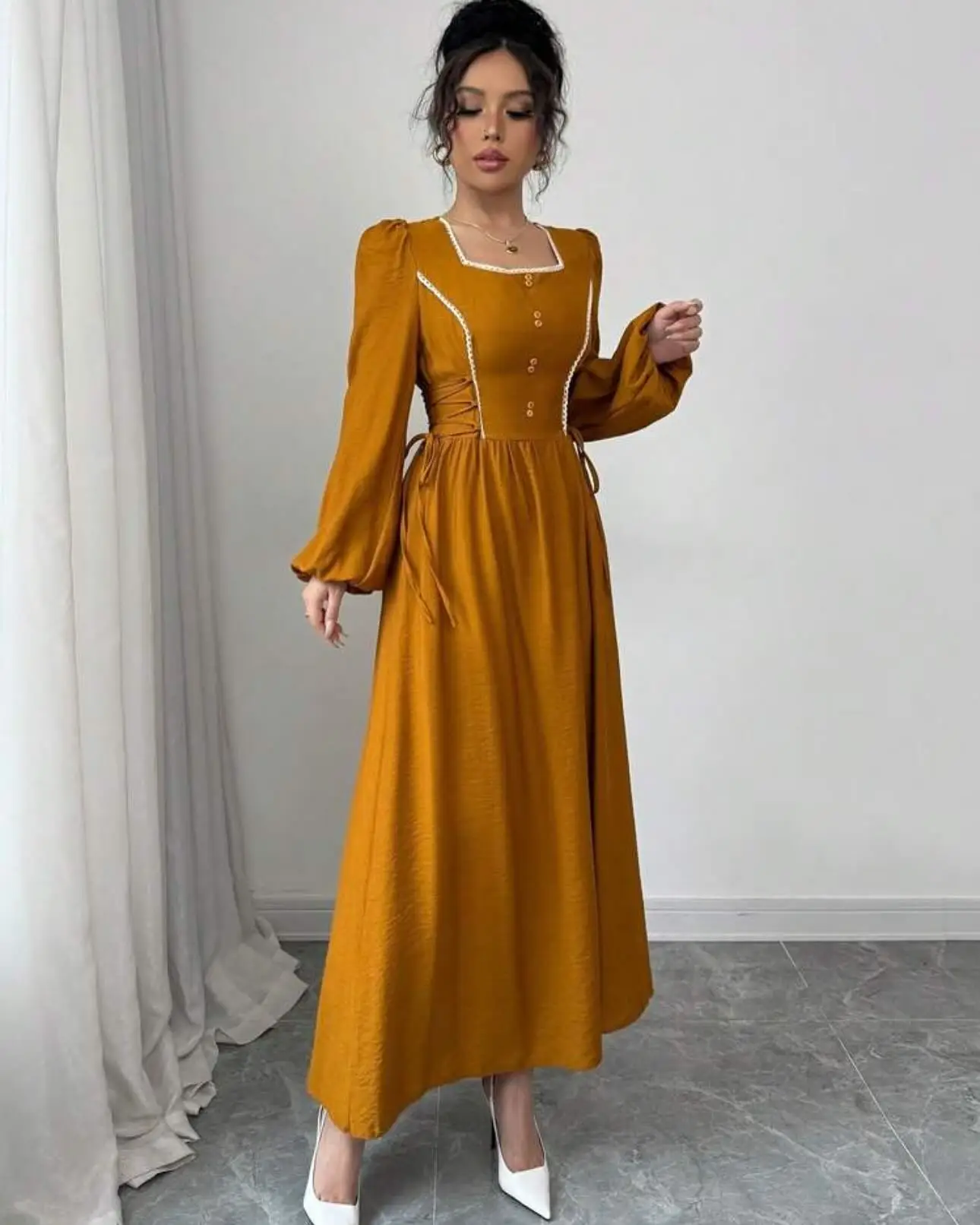 Customized Graceful Square Collar Pearls Evening Dresses Temperament Long Sleeves Pleats Vestido De Festa Vestido De Noche
Customized Graceful Square Collar Pearls Evening Dresses Temperament Long Sleeves Pleats Vestido De Festa Vestido De Noche
