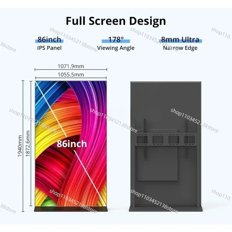 100 "85" 75 "65" 55 "43" 4K ЖК-дисплей с тотемом и светодиодной подсветкой, смарт-доска, подставки для киоска, рекламный экран, цифровые вывески и дисплей
100 "85" 75 "65" 55 "43" 4K ЖК-дисплей с тотемом и светодиодной подсветкой, смарт-доска, подставки для киоска, рекламный экран, цифровые вывески и дисплей