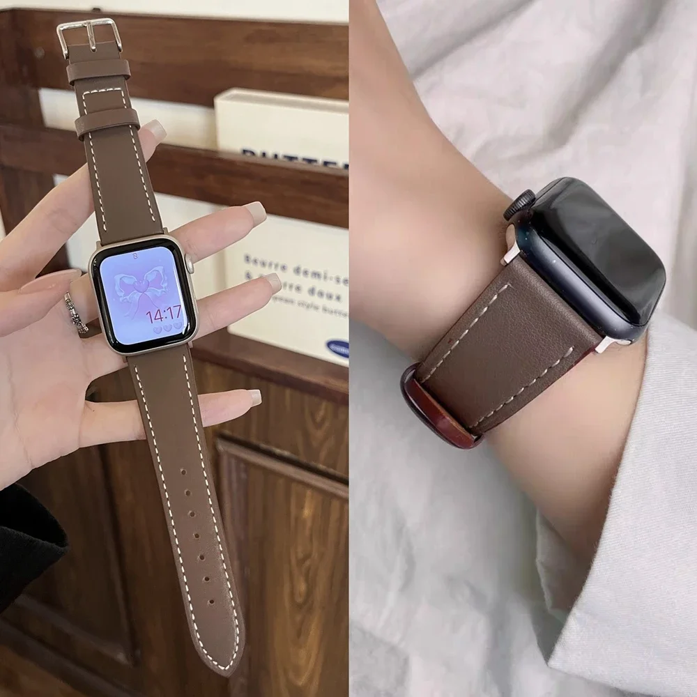 Superior Leather loop For Apple Watch band women Series Ultra 10/9/8/7/6/5/4/2/1 38mm 40mm 41mm 42mm 44mm 45mm 46mm Strap
Superior Leather loop For Apple Watch band women Series Ultra 10/9/8/7/6/5/4/2/1 38mm 40mm 41mm 42mm 44mm 45mm 46mm Strap