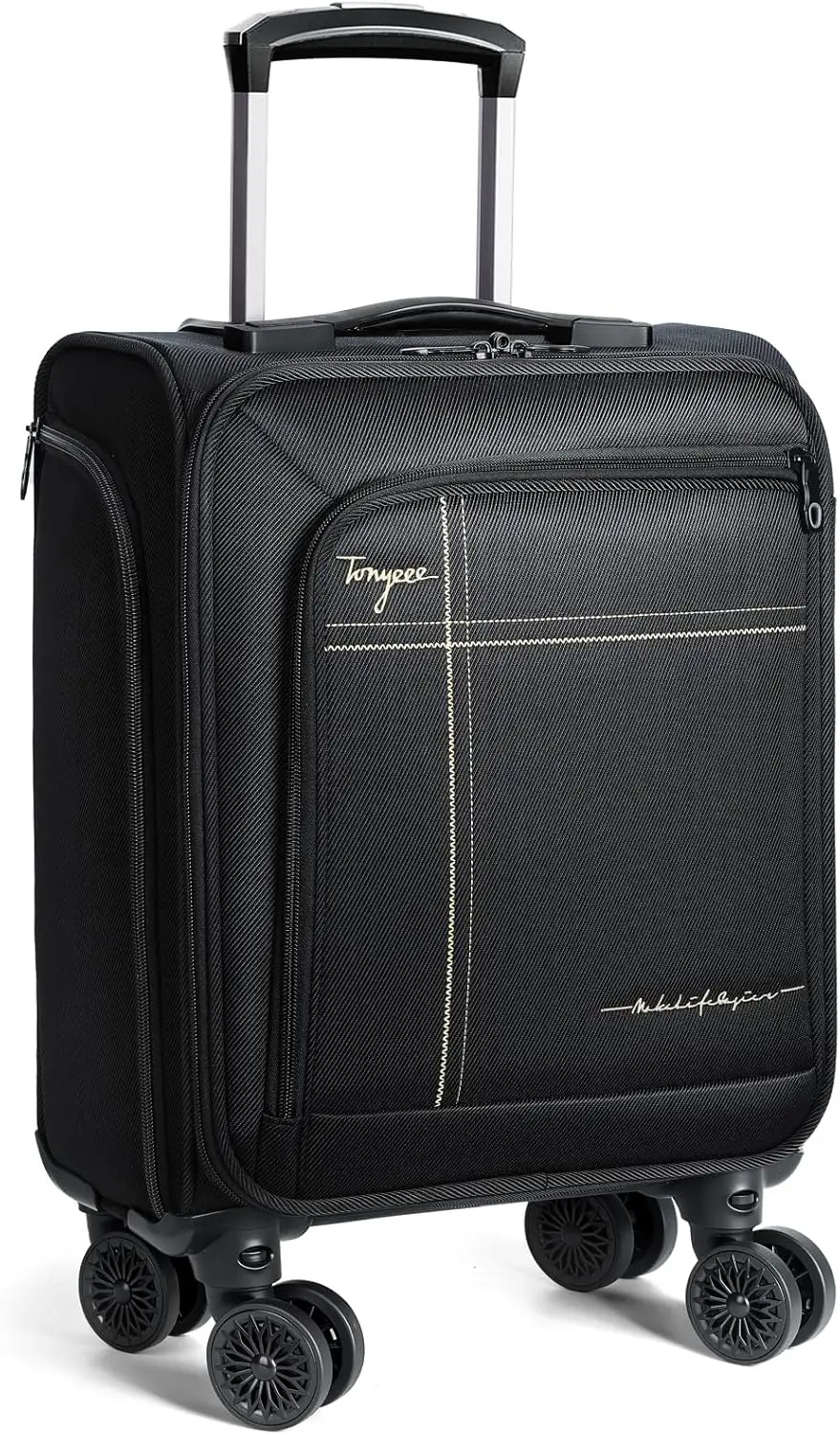 17 Inch Underseat Carry-on Luggage with Removable Spinner Wheels, Airline Approved Softside Suitcase for Travel Business (Black)
17 Inch Underseat Carry-on Luggage with Removable Spinner Wheels, Airline Approved Softside Suitcase for Travel Business (Black)