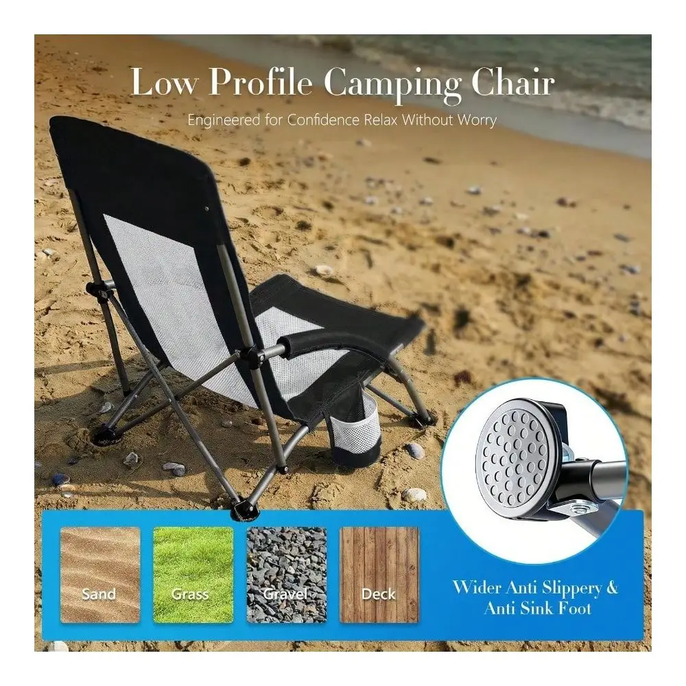 Beach Chair For Adults, Lightweight Folding Beach Chair With Cup Holder, Storage Bag, Breeze Mesh Back, Padded Armrests, Compac
Beach Chair For Adults, Lightweight Folding Beach Chair With Cup Holder, Storage Bag, Breeze Mesh Back, Padded Armrests, Compac