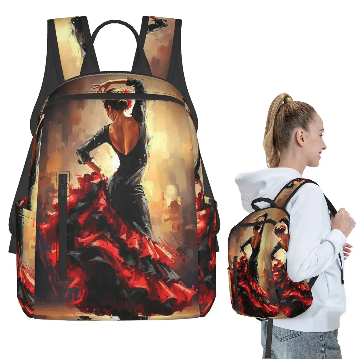 A Woman With Flamenco Touch Dance Backpack Student BookBag Kids School Bag Laptop Shoulder Bags Men Women
A Woman With Flamenco Touch Dance Backpack Student BookBag Kids School Bag Laptop Shoulder Bags Men Women